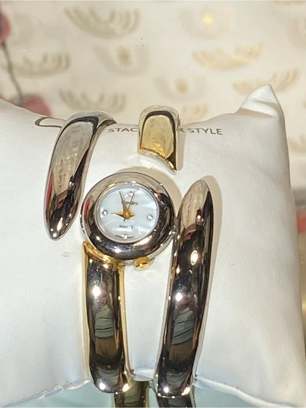 2 Rose Gold Style Cuff Watches for Women - Sleek Openwork Bracelet